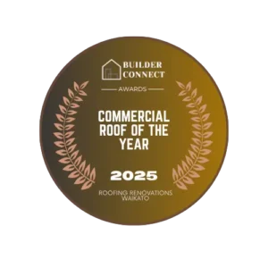 Roofing Renovations Waikato wins the Commercial Roof of the Year award highlighting excellence in roofing awards and superior commercial roofing solutions