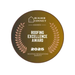 Roofing Renovations Waikato honored with the Roofing Excellence Award recognizing mastery, dedication, and achievement in New Zealand roofing awards